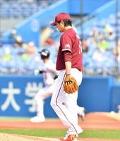 　３回、西浦に勝ち越し満塁弾を許した涌井（撮影・高石航平）