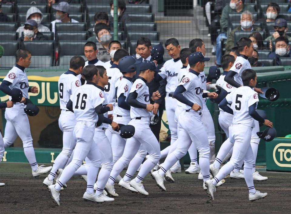 　秋季九州大会決勝の再現とならず、初戦敗退となった清水監督率いる大崎ナイン（撮影・伊藤笙子）