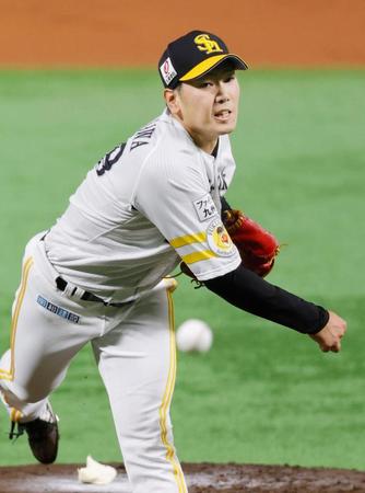 ロッテ戦に先発したソフトバンク・石川＝ペイペイドーム