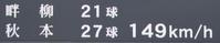 　２回、中京大中京・畔柳が投じた１４９キロの球速表示（撮影・北村雅宏）