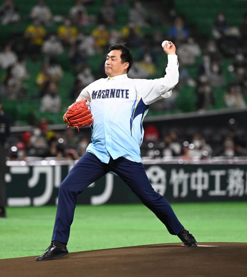 元中日・山本昌氏が始球式で豪快フォーム披露 ５５歳に大きな拍手/野球/デイリースポーツ online