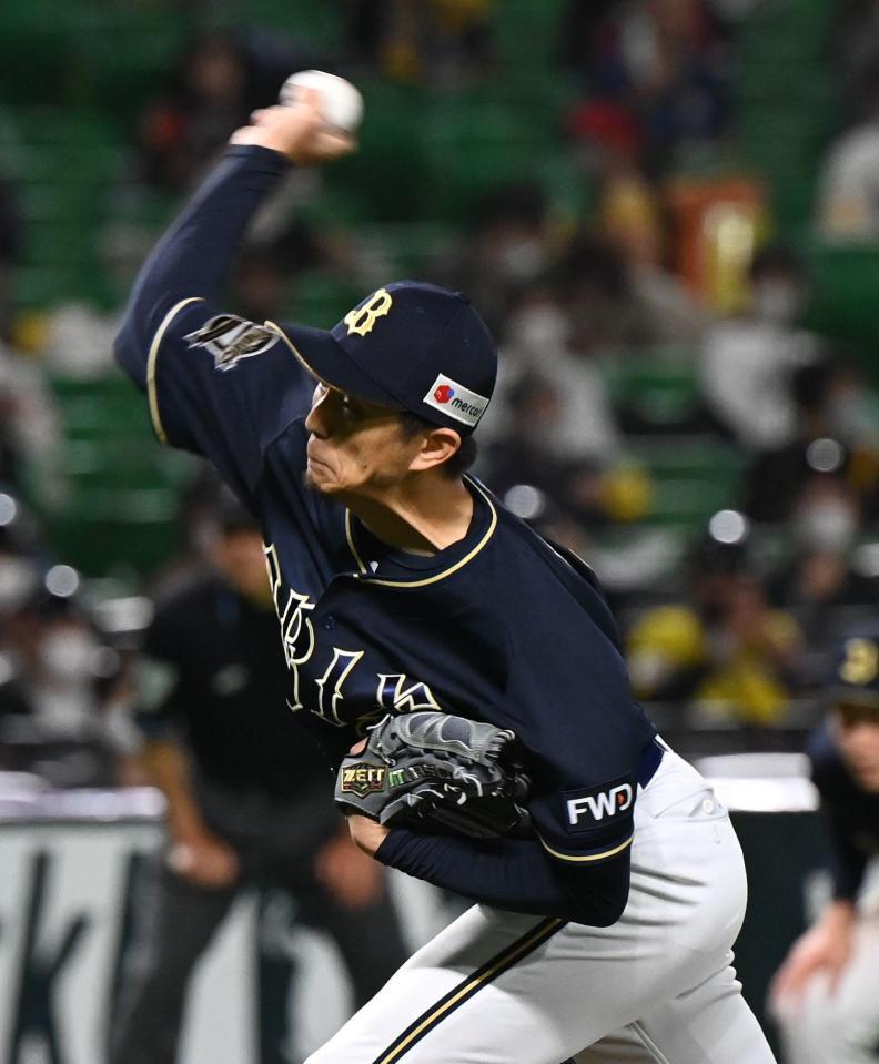 　力投する先発のオリックス・増井