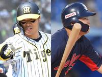 ２５日、先制６号２ランの佐藤輝（阪神）、勝ち越し８号ソロの村上（ヤクルト）