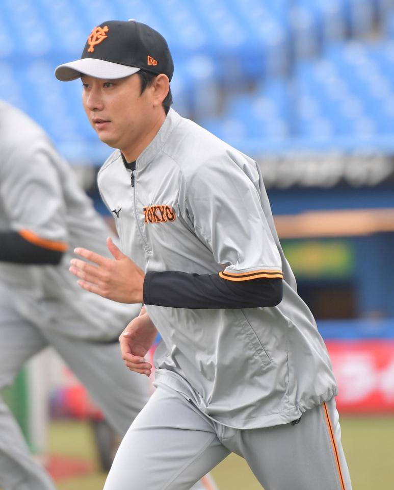 １軍に合流した巨人・野上亮磨＝神宮球場（撮影・伊藤笙子）