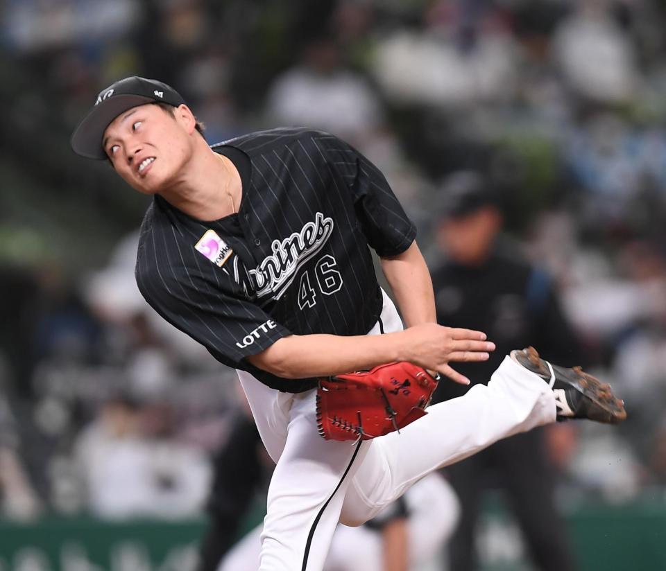 力投するロッテ・岩下大輝＝メットライフドーム（撮影・金田祐二）