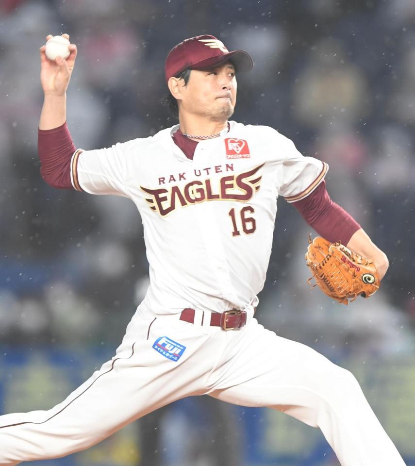 　力投する涌井（撮影・開出牧）