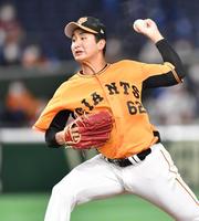 今季初先発で力投する巨人・横川＝東京ドーム（撮影・西岡正）