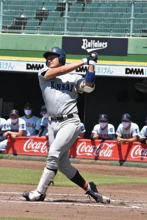 この日は３打数無安打に終わった今秋ドラフト候補の関大・久保田