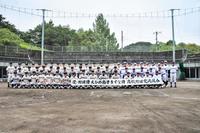 交流試合を行った帝京五と吉田両校ナイン