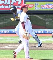 　３回、阪神・マルテに先制タイムリーを打たれる早川（撮影・飯室逸平）