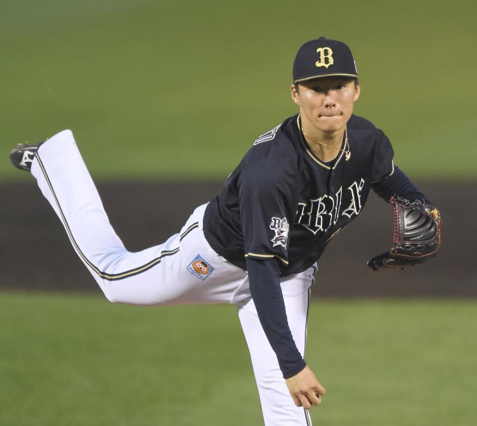 　力投する山本（撮影・金田祐二）