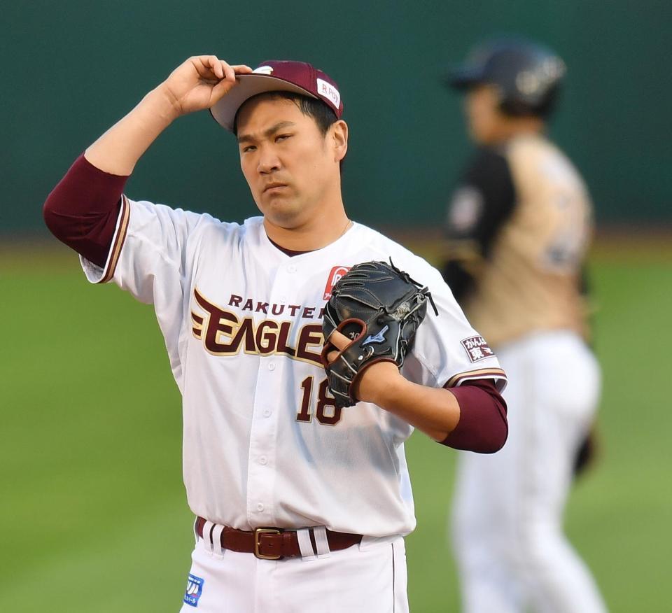 ２回、渡辺に先制打を浴びた田中将（撮影・西岡正）