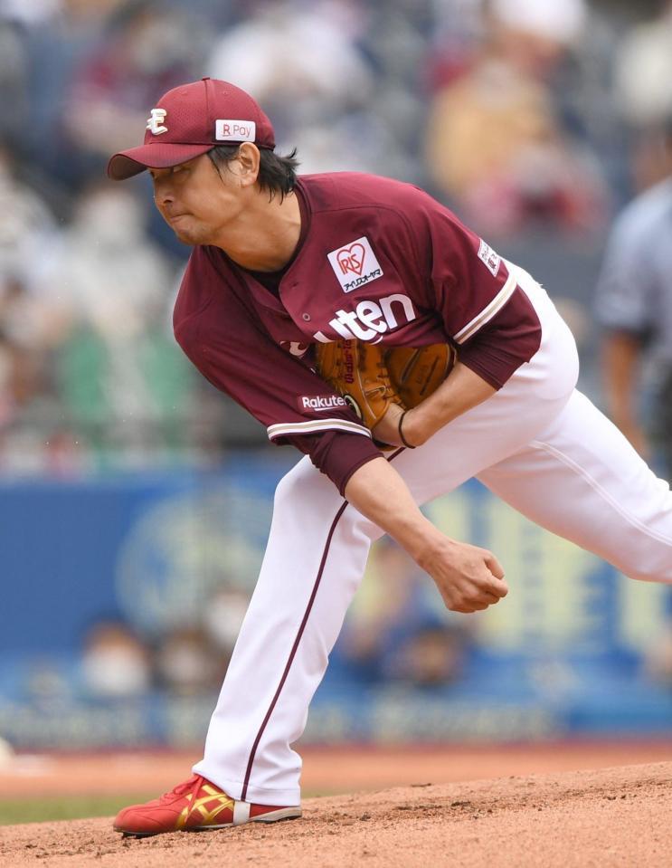 　力投する楽天・涌井秀章＝ＺＯＺＯマリン（撮影・開出牧）