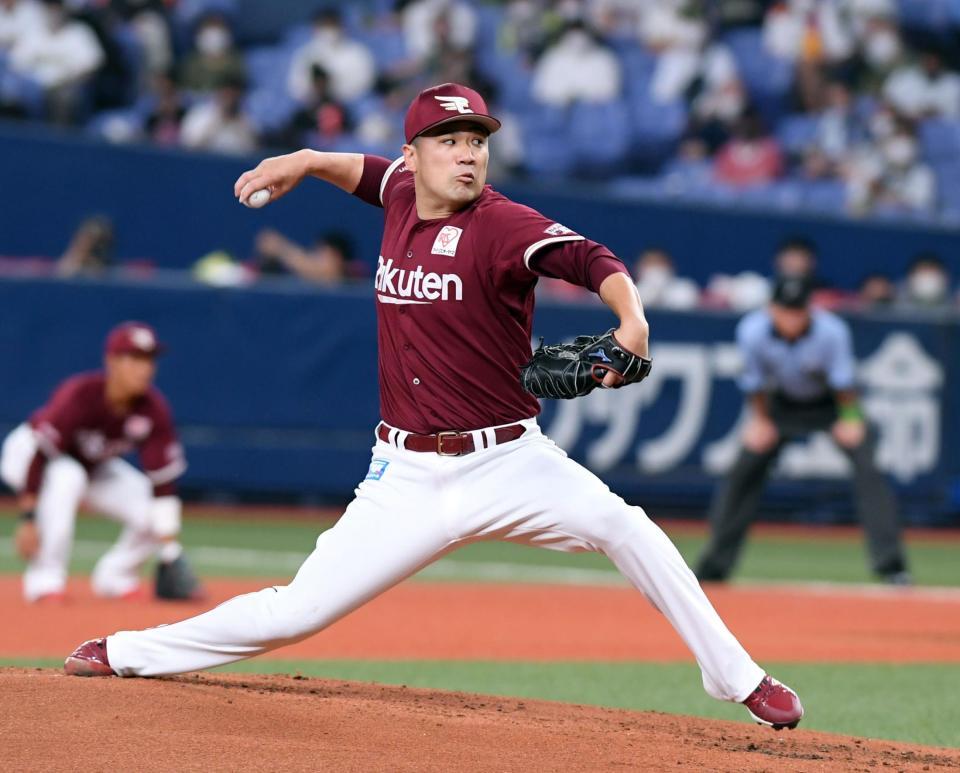　先発し力投する田中将（撮影・山口登）