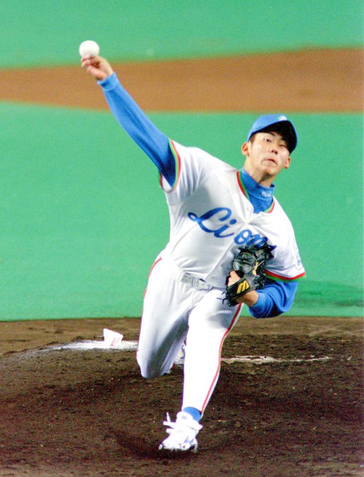 　オリックス戦で力投する松坂＝９９年５月