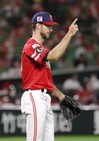 　来日初完封で３勝目を挙げたレイ