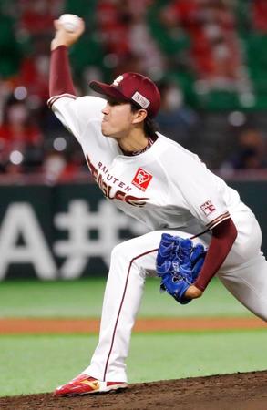 ソフトバンク戦に先発した楽天・岸＝ペイペイドーム