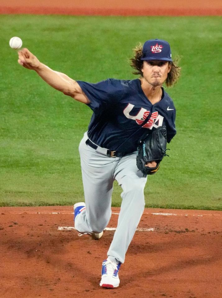 　イスラエル戦に先発した米国のＪ・ライアン＝横浜スタジアム