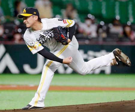 　８回２安打無失点で３勝目を挙げた東浜