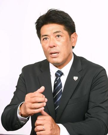 東京五輪について語る稲葉監督（撮影・堀内翔）