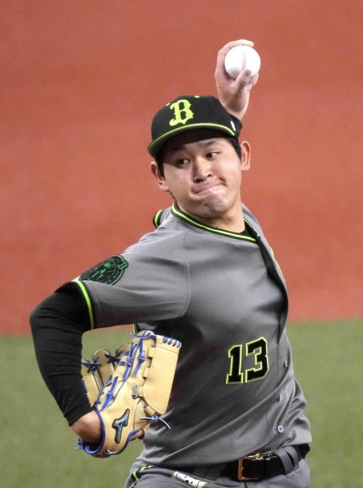 　力投する先発の宮城