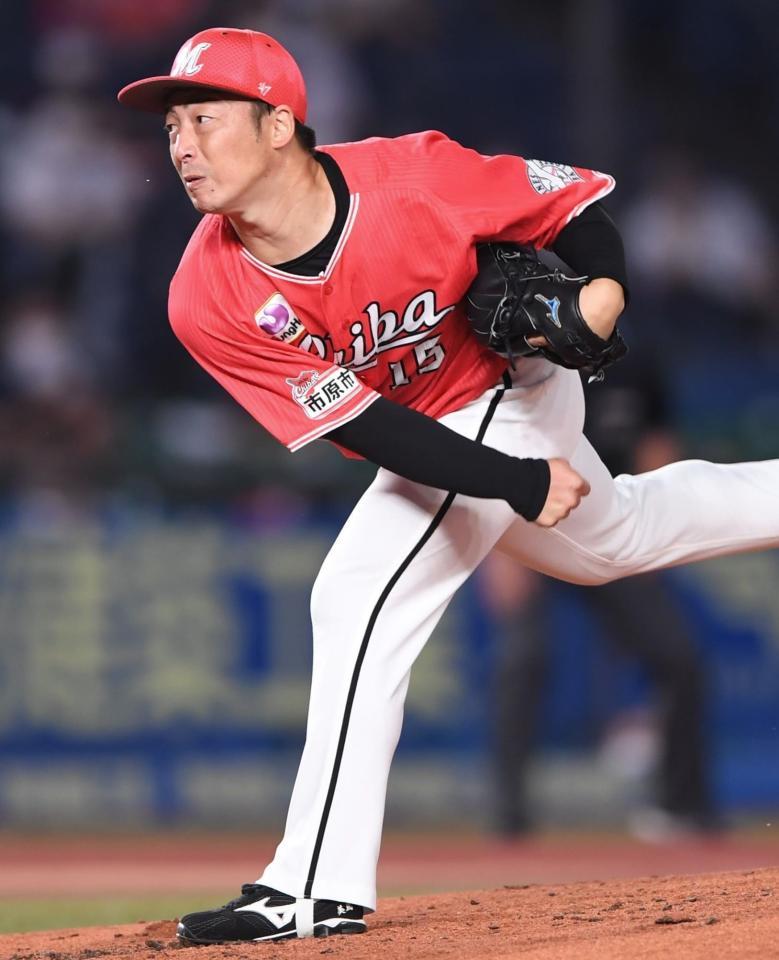 　力投する美馬（撮影・開出牧）