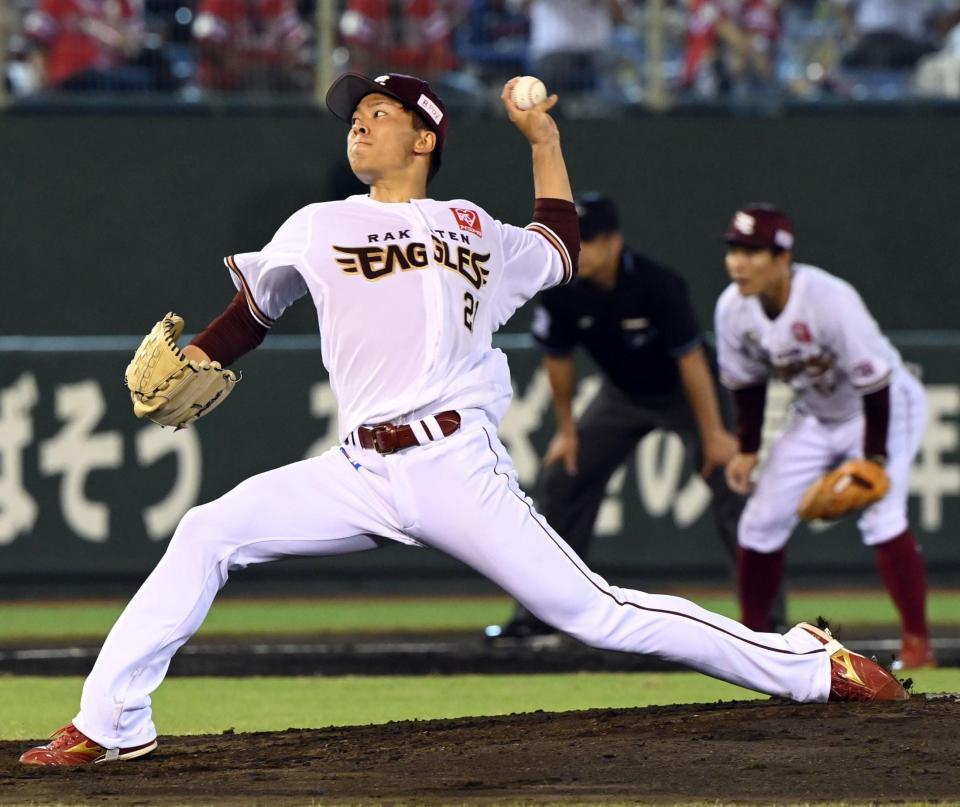 　力投する先発の早川