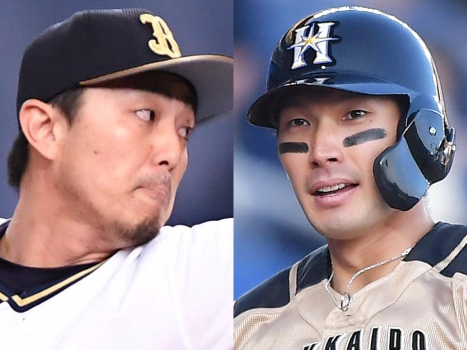　オリックス・増井（左）と日本ハム・大田