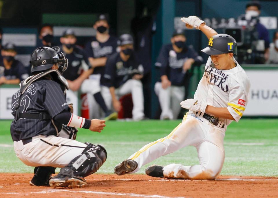 　９回、代打・川島の左前打で代走の二走・釜元が本塁を狙うがタッチアウトで試合終了。捕手田村