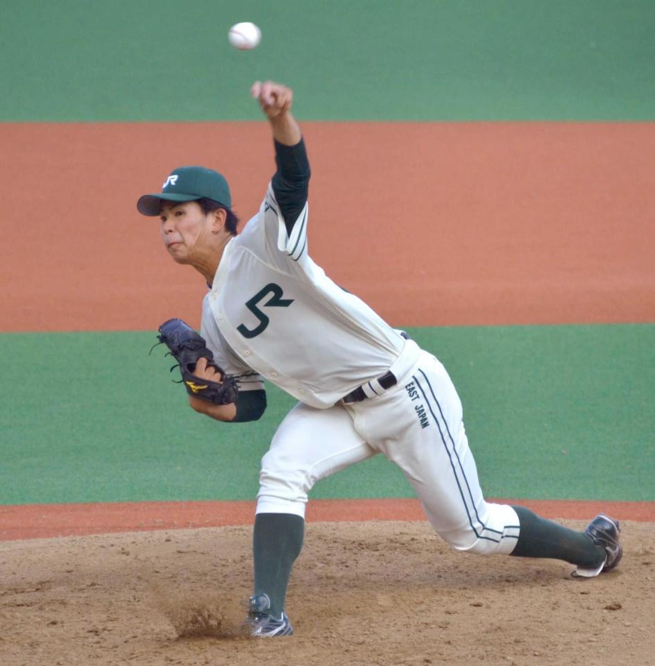 　８球団スカウトの前で力投したＪＲ東日本・山田