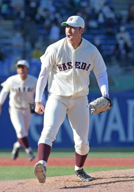 早大が秋連覇へ逆王手！楽天６位指名の西垣が両脚つる中、志願の８回２失点