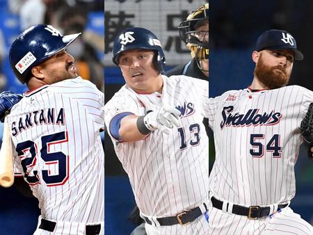 来季残留に向けて球団が交渉を続けている（左から）サンタナ、オスナ、サイスニード