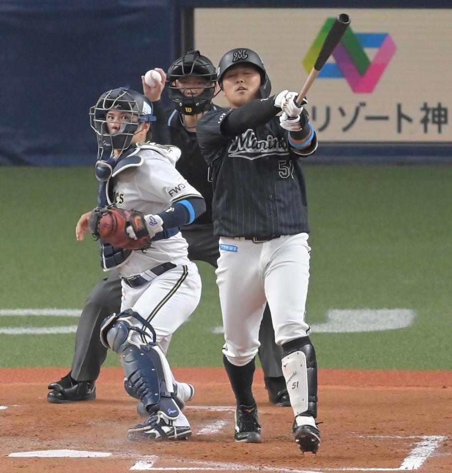 　２回、空振り三振に倒れる山口（撮影・高部洋祐）