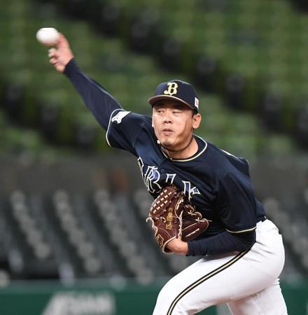 　トライアウトで力投する金田（撮影・金田祐二）