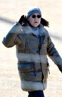 　新人合同自主トレを視察した巨人・原辰徳監督（撮影・佐藤厚）