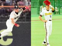 守備でもファンを沸かせた新庄（左）とイチロー