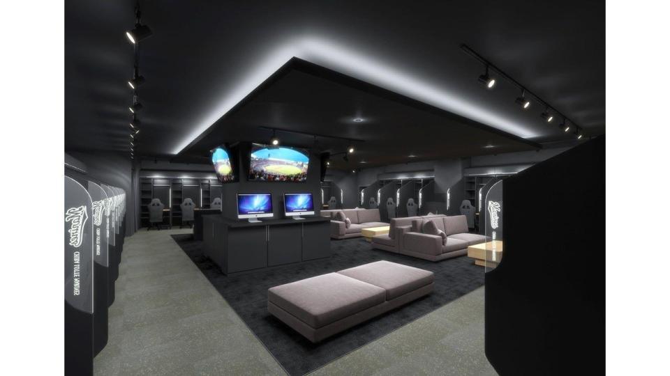 ＺＯＺＯマリンスタジアム　一塁側ロッカールームのリニューアル（球団提供画像）