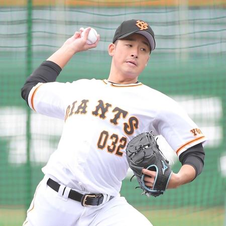 　フリー打撃に登板した堀田（撮影・伊藤笙子）