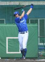 　フリー打撃で快音を響かせる大田（撮影・開出牧）