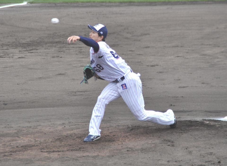 　シート打撃に登板した宮台