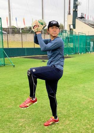 　１７日の先発へ向け調整を行った西口（楽天球団提供）