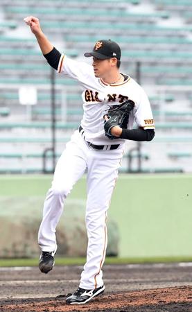 ５回、いきなり連打を浴びるも後続を抑え、１回を無失点の堀田（撮影・佐藤厚