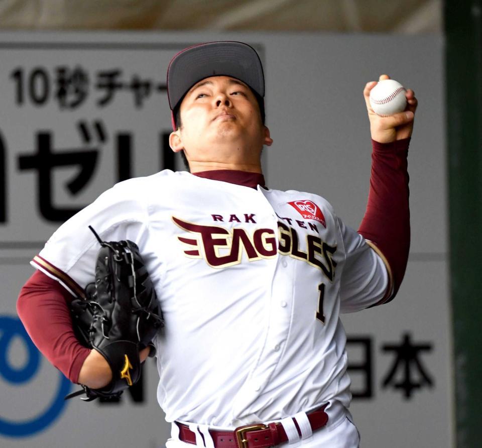 　阪神戦へ調整する松井（撮影・佐藤厚）