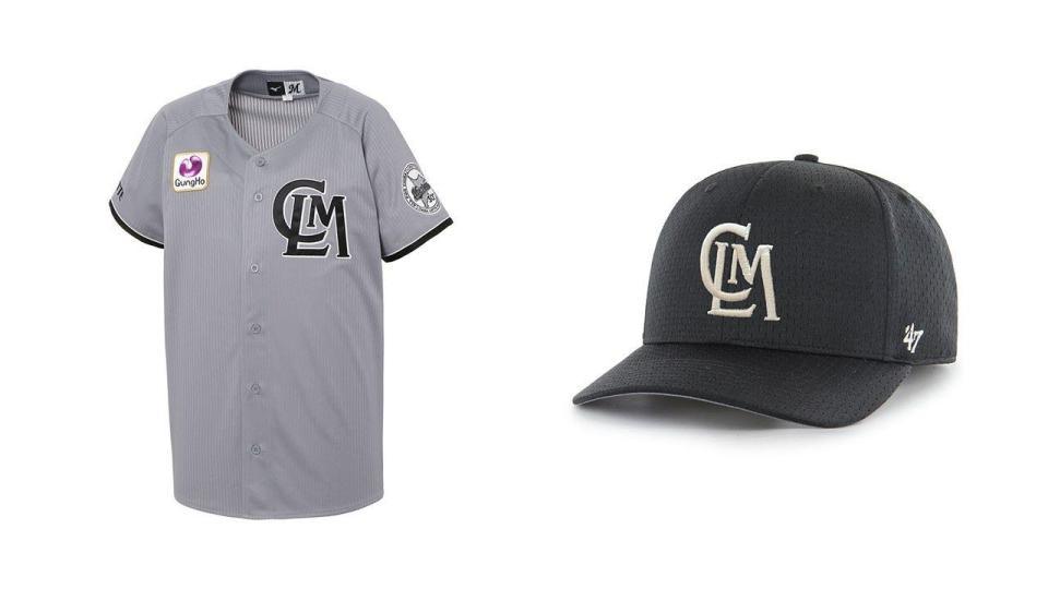 ＡＬＬ　ＦＯＲ　ＣＨＩＢＡユニホームレプリカユニホーム（左）とキャップ