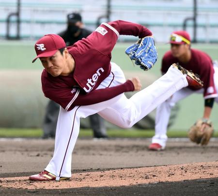 　巨人戦で先発した則本（撮影・佐藤厚）