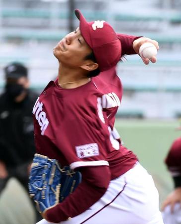 　巨人戦で先発した則本（撮影・佐藤厚）