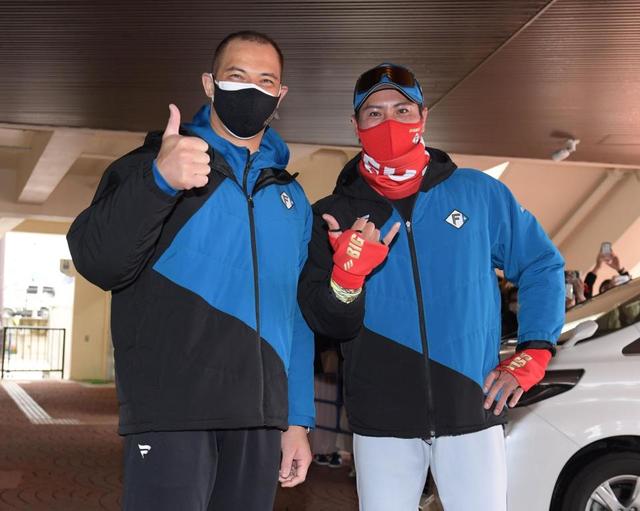 室伏広治氏が日本ハムキャンプ訪問　新庄監督が期待「明日からボールが潰れ始める」