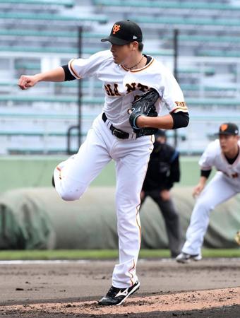 　先発で２回２安打１失点の堀田（撮影・佐藤厚）