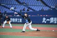 　力投する石川歩（撮影・石井剣太郎）