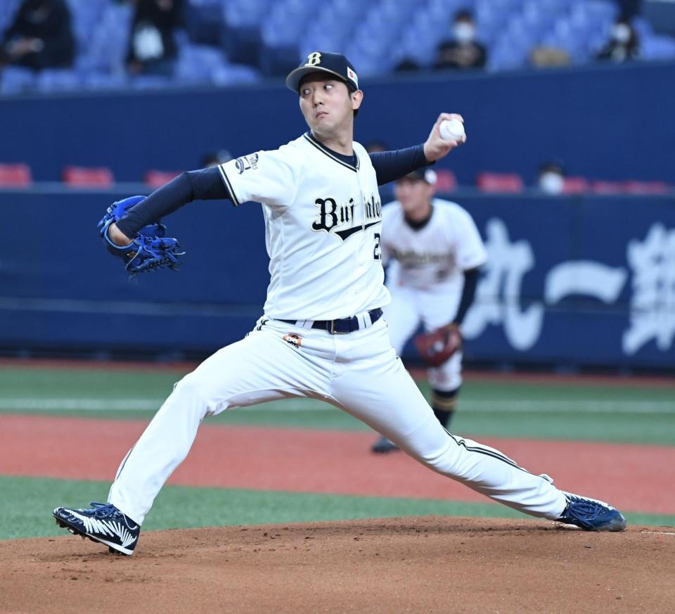 　４回２安打無得点と好投した田嶋（撮影・石井剣太郎）